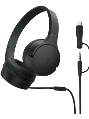 Belkin SoundForm Mini Wired Kids Headphones – USB-C & 3.5mm, 85dB Safe Sound