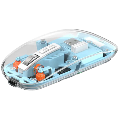 WiWU Crystal Magnetic Wireless Mouse WM105 – Tri-Mode Bluetooth & 2.4G Rechargeable Mouse