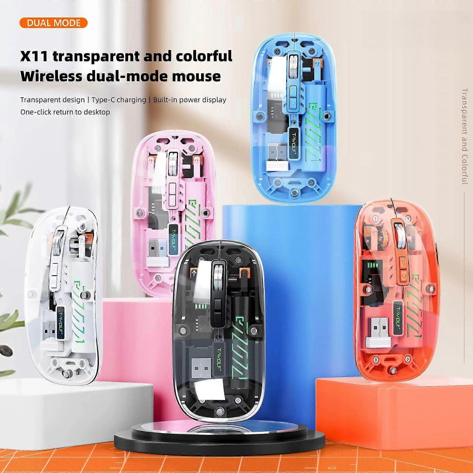 WiWU Crystal Magnetic Wireless Mouse WM105 – Tri-Mode Bluetooth & 2.4G Rechargeable Mouse