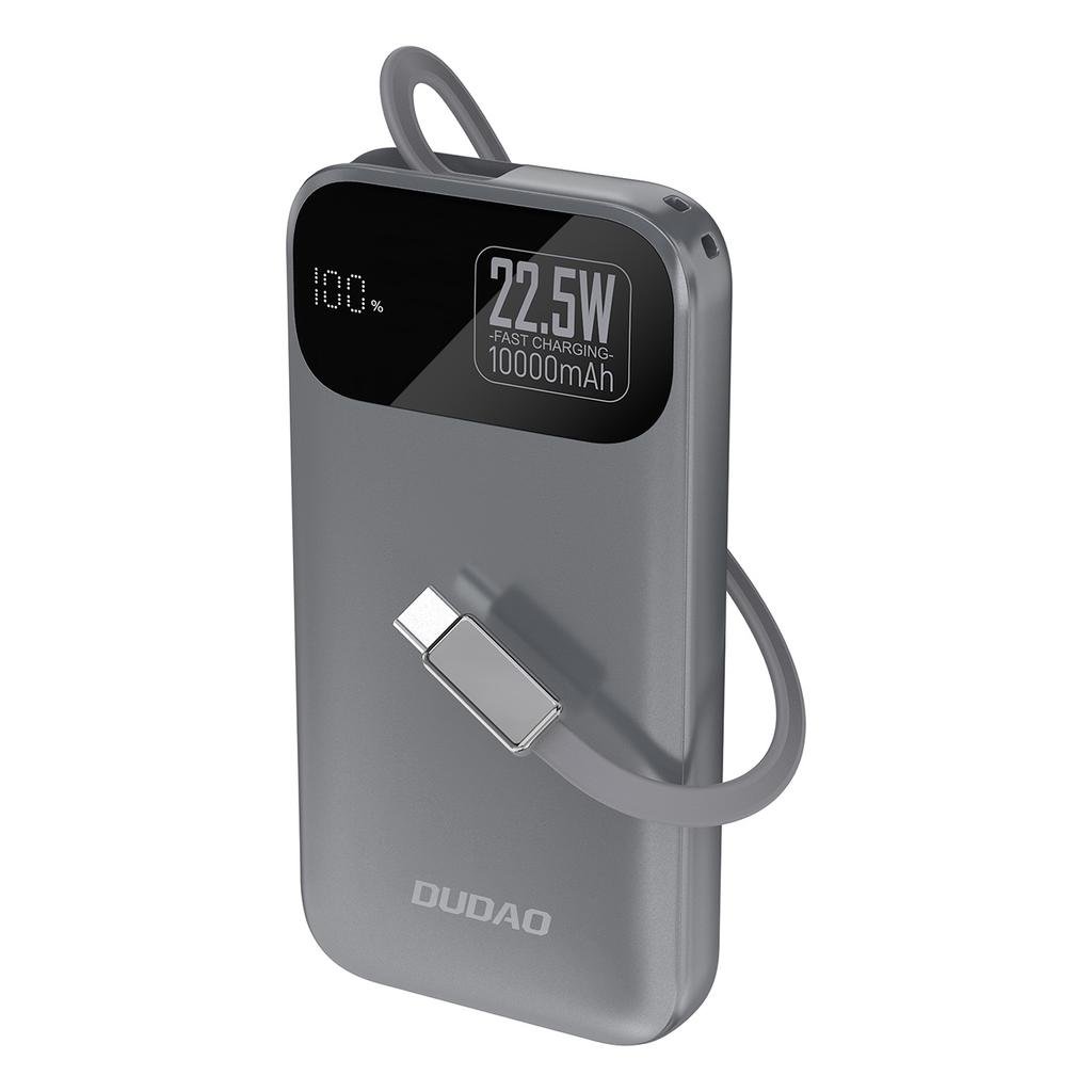 Dudao K31 10000mAh 22.5W Fast Charging Power Bank – Built-in USB-C Cable & LED Display