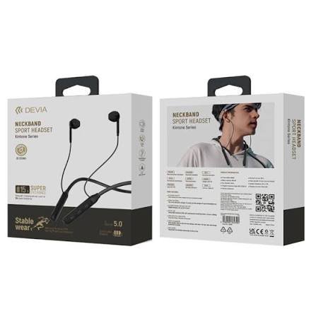Devia Kintone Series Sport Wireless Neckband Earphones – Bluetooth 5.0, 15H Battery