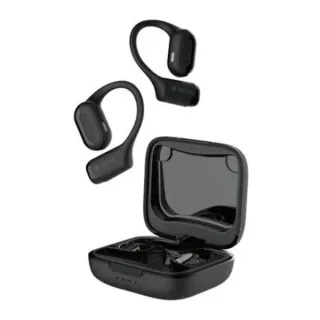 DEVIA OWS Pro1 Open Wireless Earbuds – Open-Ear Bluetooth 5.3 Headset with ENC & 40-Hour Battery Black