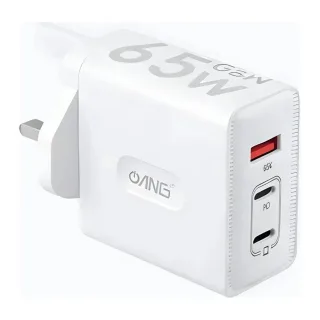 ANG PD65W TCS65AG GaN Fast Wall Charger – Dual USB-C & USB-A 65W UK Plug