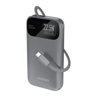 Dudao K31 10000mAh 22.5W Fast Charging Power Bank – Built-in USB-C Cable & LED Display Black