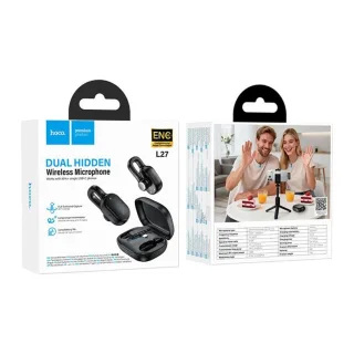 HOCO Wireless lavalier microphone USB C Hoco L27 black Black