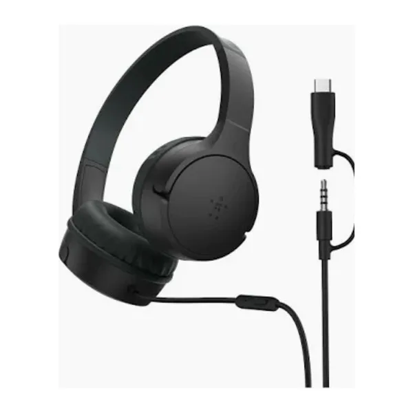 Belkin SoundForm Mini Wired Kids Headphones – USB-C & 3.5mm, 85dB Safe Sound