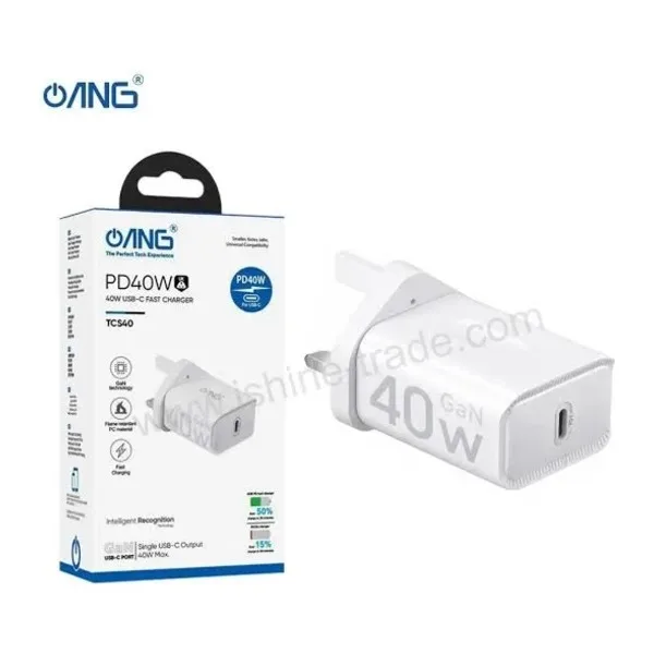 ANG PD40W TCS40 USB-C Fast Wall Charger – 40W Power Delivery UK Plug