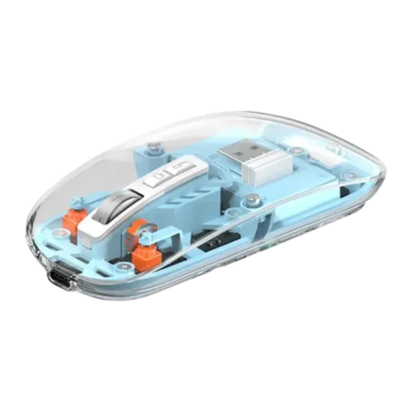 WiWU Crystal Magnetic Wireless Mouse WM105 – Tri-Mode Bluetooth & 2.4G Rechargeable Mouse