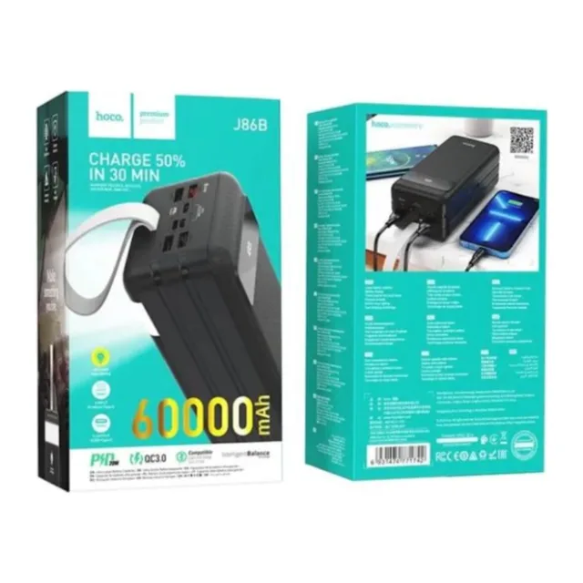 HOCO J86B Electric 22.5W 60000mAh Power Bank Black