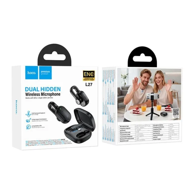 HOCO Wireless lavalier microphone USB C Hoco L27 black