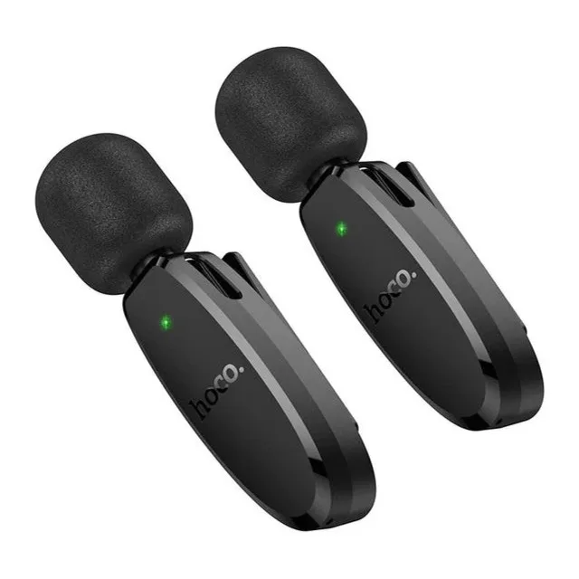 Hoco Wireless Lavalier Microphones, Lightning & USB-C 2-Pack