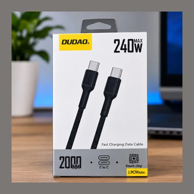 Dudao L9CMax — 2m 240W Fast Charging data Cable C to C Black (model suffix 2MB)