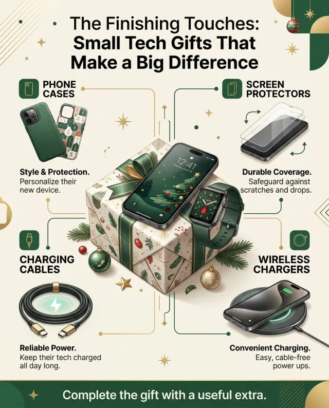 Small tech accessories can complement a new phone or smartwatch and make a Christmas gift feel more complete