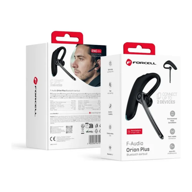Forcell Wireless mono headset (ENC, Multipoint, BT 6.0 + EDR, 170mah) FORCELL Orion Plus