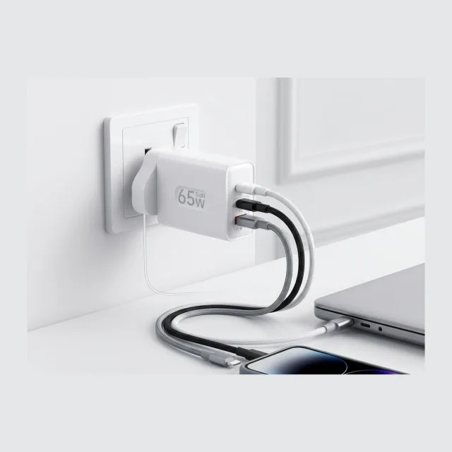 ANG TCS65AG-Dual PD 65W USB C + Single USB QC3.0 GaN Turbo Adaptor