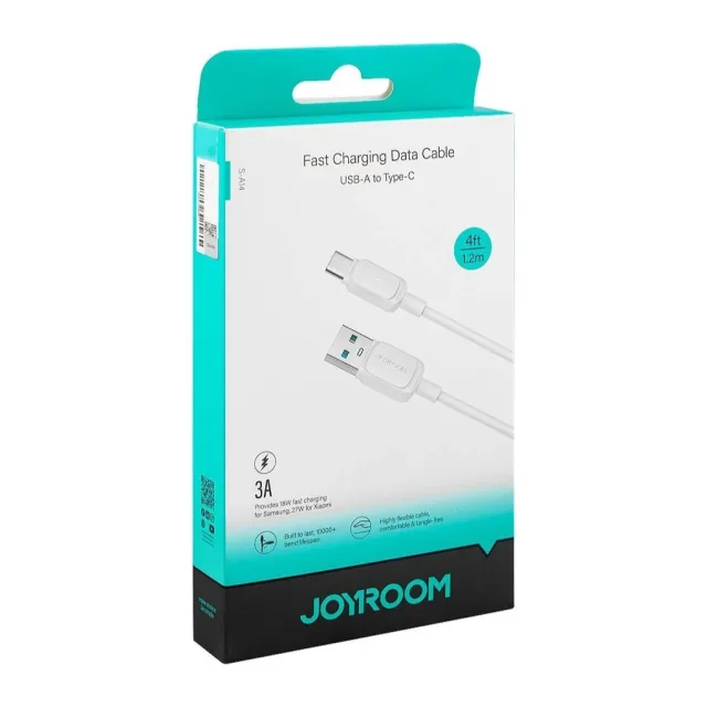 Joyroom Multi-Color Series A14 USB-A to USB-C Fast Charging Data Cable (S-A14), 1.2m Black