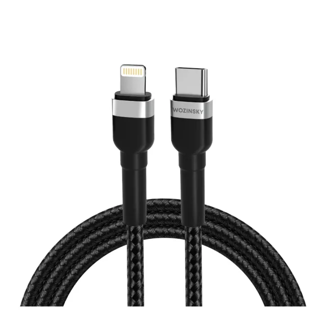 Wozinsky Lightning to USB-C PD 30W Charging Cable 2m Black